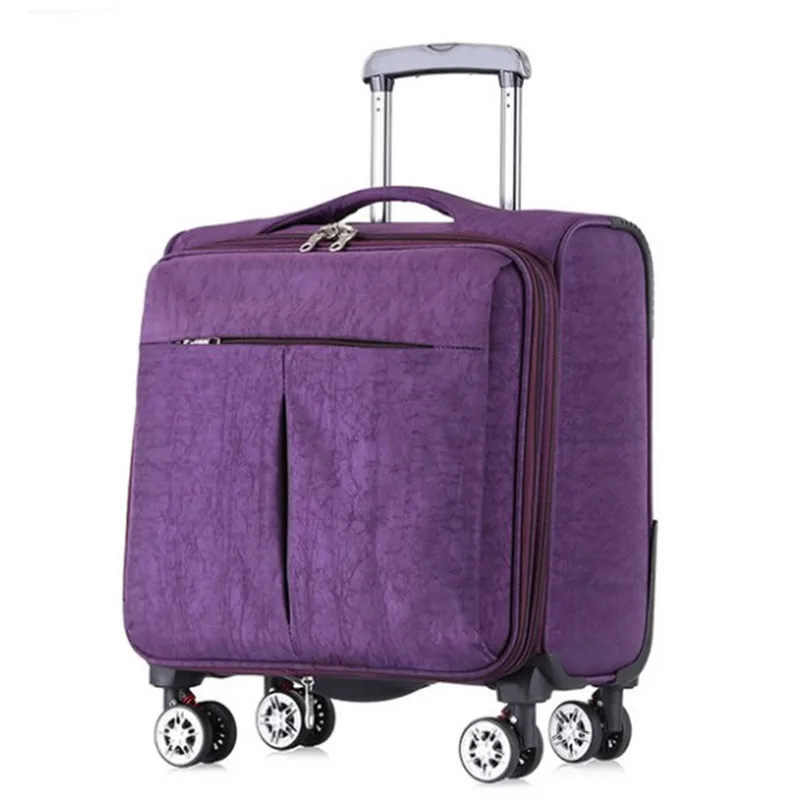 Водонепроницаемая ткань Оксфорд, 18 дюймов, багажная сумка, чемодан на колесиках, Дорожный чемодан с алюминиевым стержнем, Спиннер, колеса, переноска, мужские багажные сумки