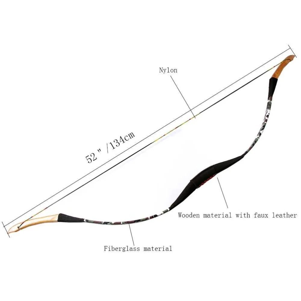 PG1ARCHERY для стрельбы из лука Longbow 4 стрелы ручной работы лошадиный лук упражнений в