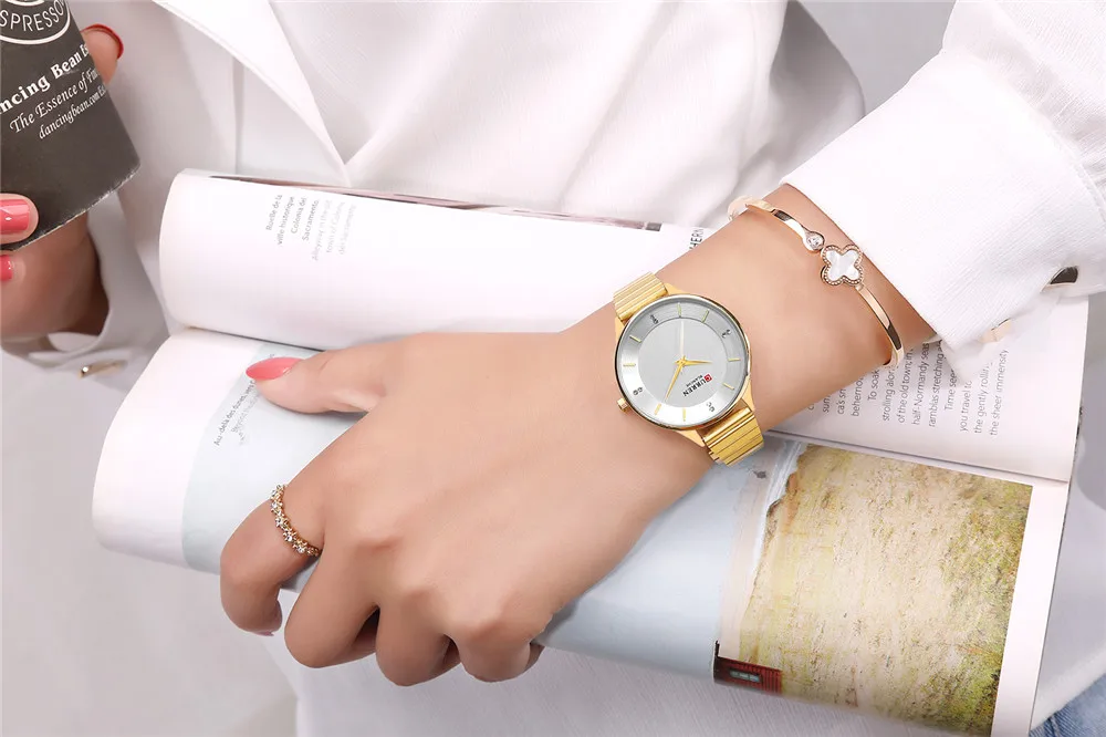 CURREN женский часы Серебро Кварцевые женские часы с нержавеющая сталь ремень 9041 Модные женские наручные Баян коль saati