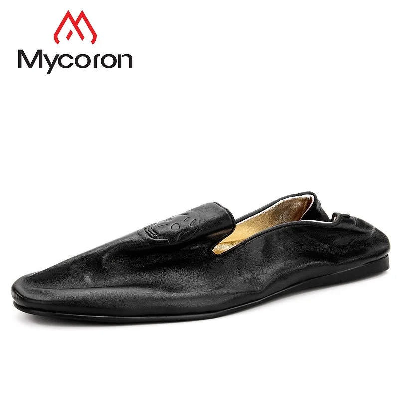 

MYCORON New Boots Fashion Men Casual Shoes Fashion Brand Genuine Leather Comfortable Slip-On Mens Shoes Schoenen Mannen