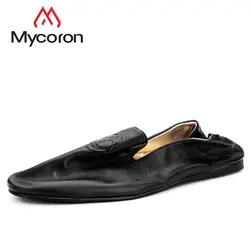 MYCORON/новые ботинки, модная мужская повседневная обувь, модные брендовые удобные слипоны из натуральной кожи, мужская обувь Schoenen Mannen