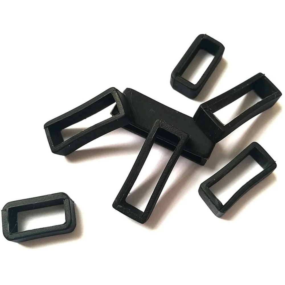 5PCS/Set Silicone Watchbands Holder Black Watch Bands Accessories Strap Loop Ring Mens Locker