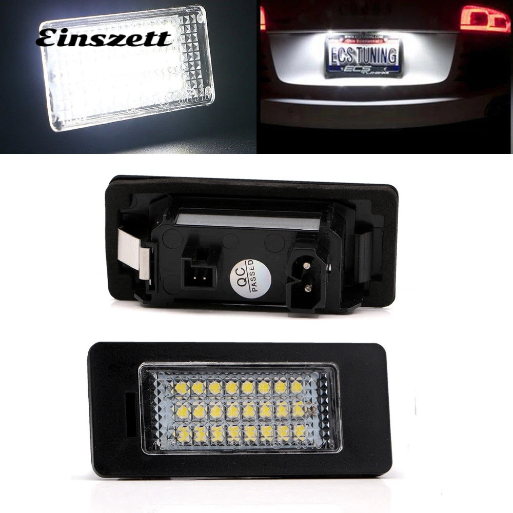 

Einszett 1Pair Car No Error 24SMD LED License Plate Light Bulbs For Audi A1 A4 A6 Q5 RS5/ VW PASSAT Rear Lamp