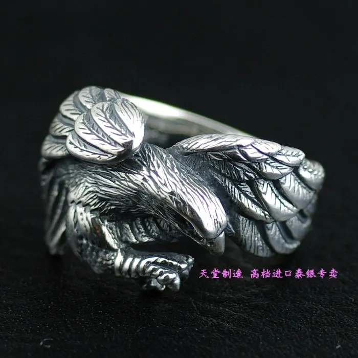 

* Imported from Thailand, Men's Eagle Wings Thai Silver Ring