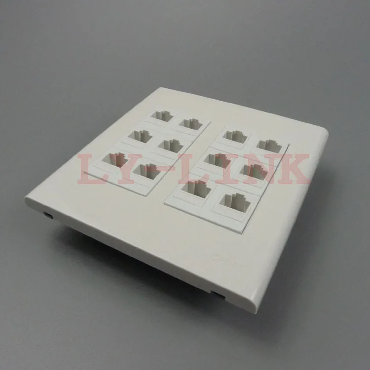 120X120 мм лицевая пластина 12 портов rj45 настенная сетевая поддержка DIY|network wall plate|rj45