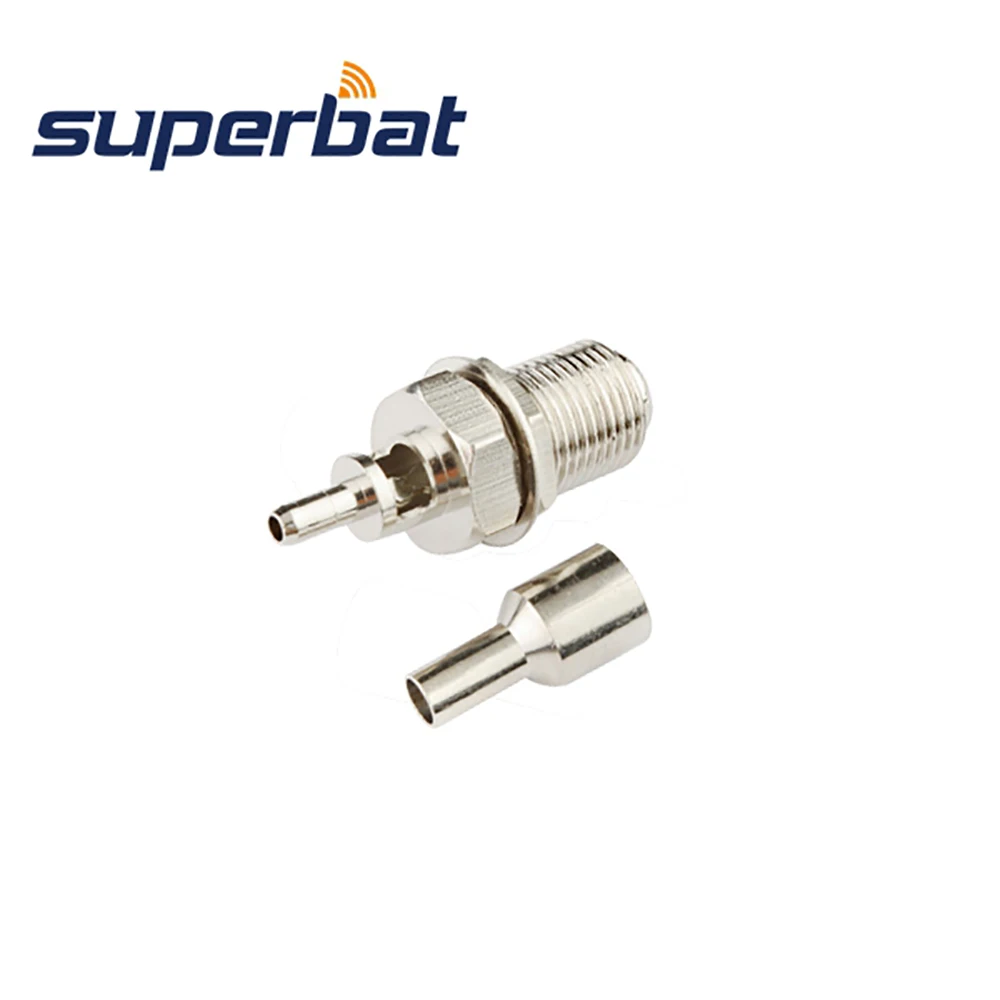 Superbat 10 шт. F коннектор 75 Ом обжимной гнездовой перегородка RF коаксиальный для