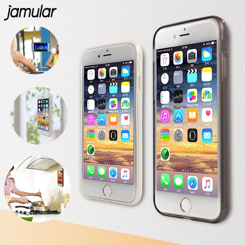 

JAMULAR Transparent Anti-Gravity Cover Case For iPhone X 7 8 Plus Clear Cases For iPhone 6 6s Plus 5S SE Phone Bag Capinha Funda