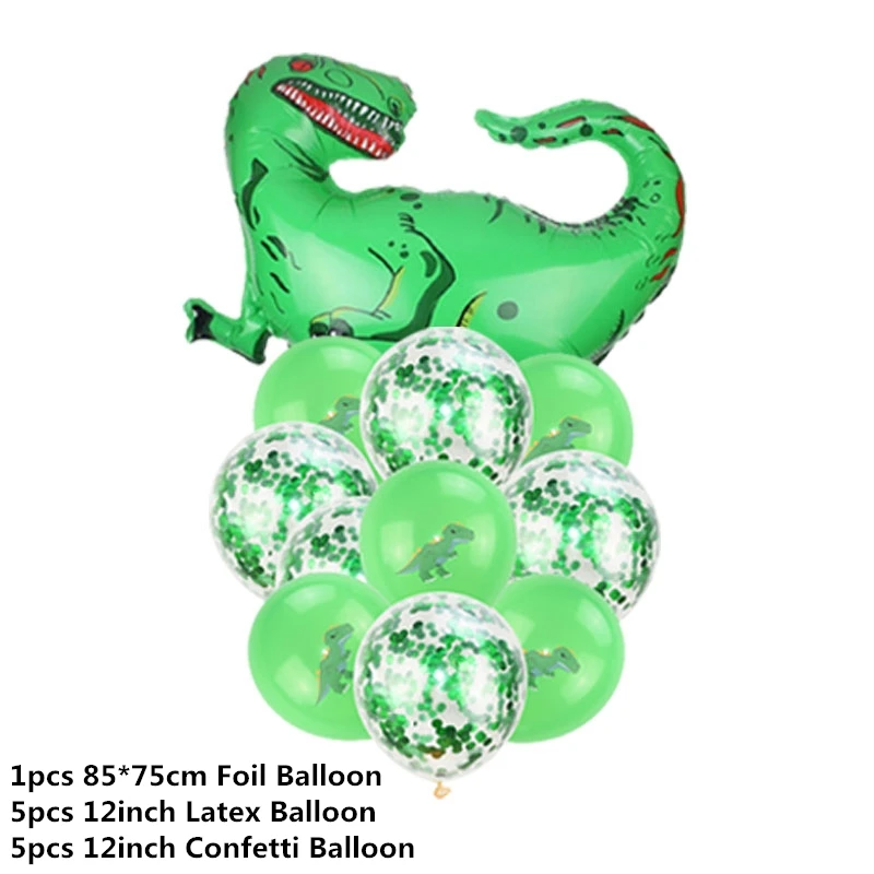 Динозавр день рождения динозавр фольга конфетти для воздушного шара латексные шары динозавр воздушный шарик Globos дети животные джунгли вечерние украшения - Цвет: 11pcs set1