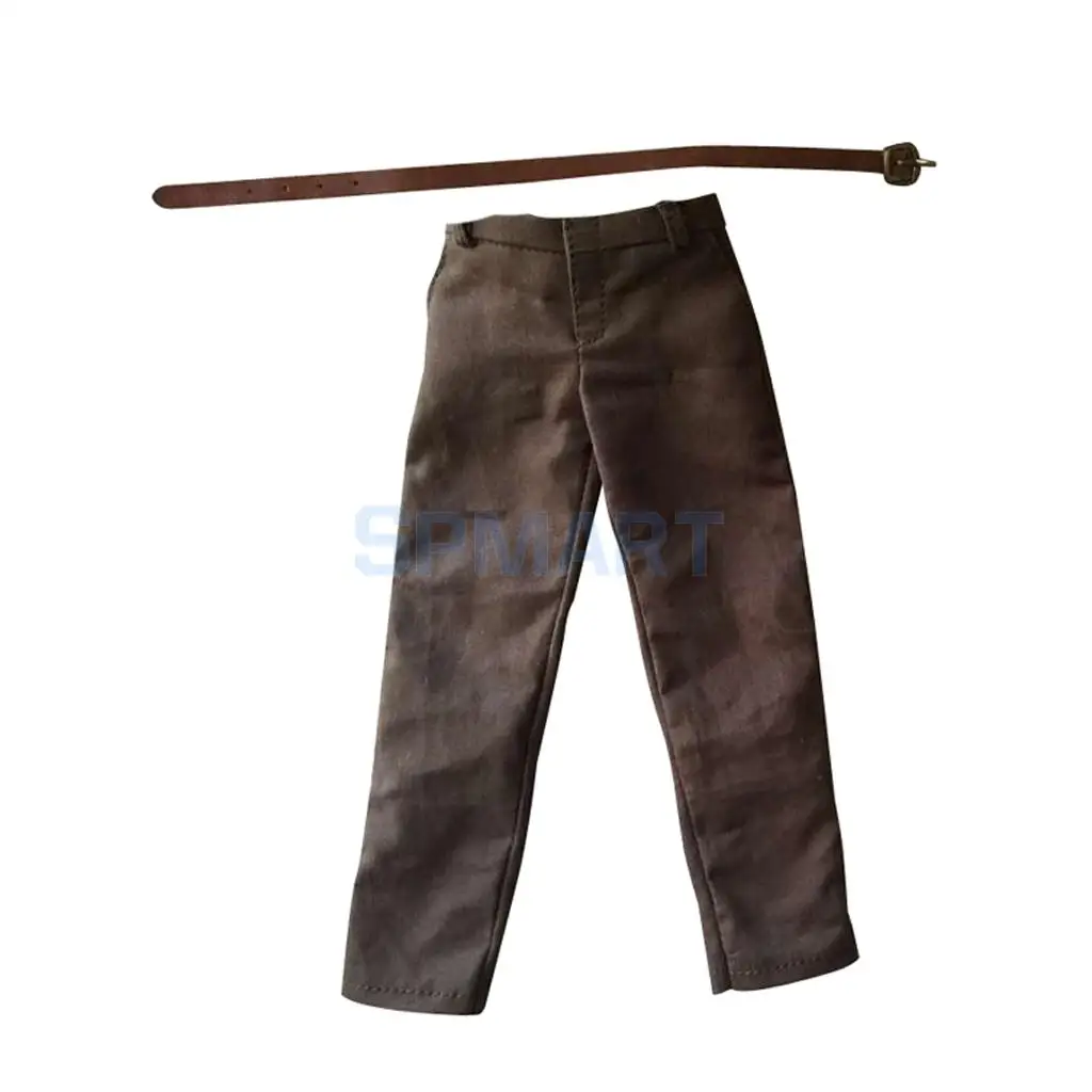 1/6 Scale Brown Trousers Pants with Belt for 12