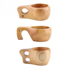 Деревянный Чай Кофе чашки Портативный на открытом воздухе из натурального дерева напитки холодное Чай молока чашка с ручкой для домашнего декора