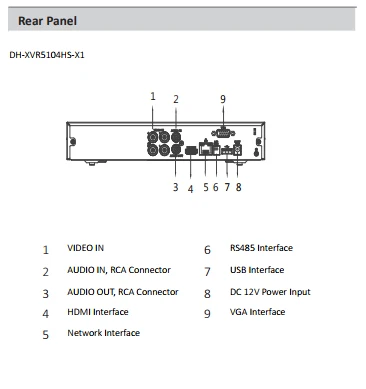 Dahua 4 Channel XVR Recorder Lite H.265 1080P Series H.265+ H.265 dual-stream Max 6 channels IP camera inputs Video Recorder