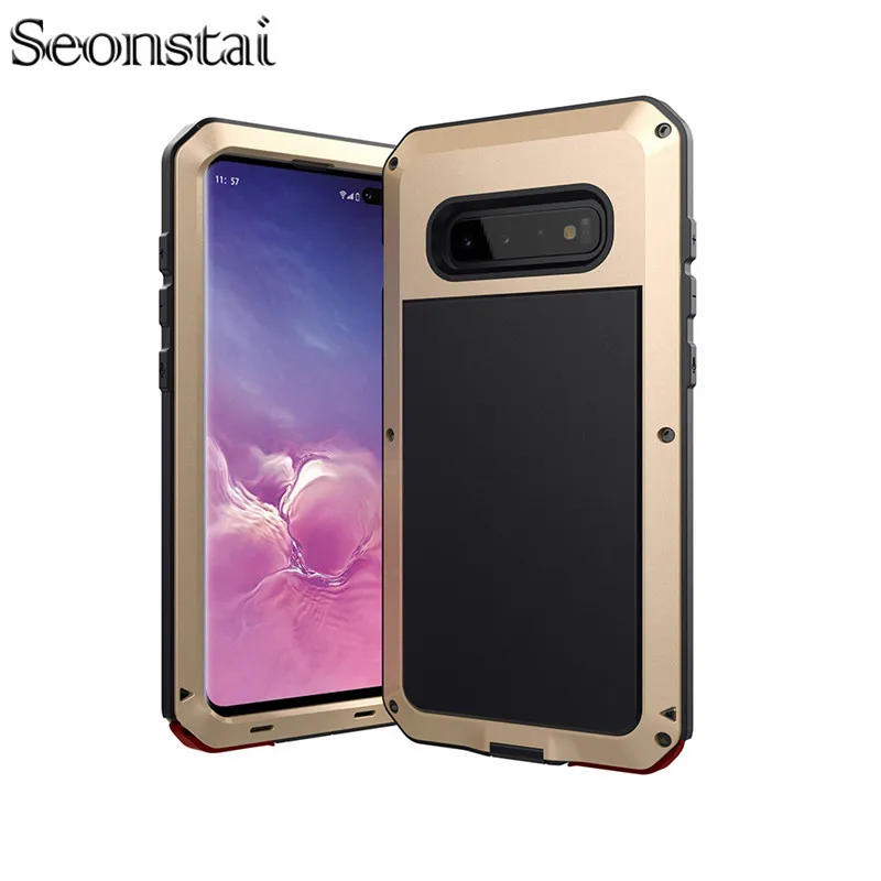

Luxury Doom Armor Heavy Duty Case for Samsung S10 S10Plus NOTE 9 Aluminum Metal Shockproof Cover For Samsung Note 9 Outdoor Case