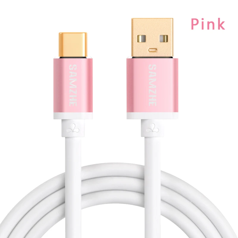 SAMZHE USB2.0 Тип usb C зарядный кабель для мобильного телефона 5В 2A USB C зарядный кабель для передачи данных для Xiaomi samsung huawei 0,25 м/0,5 м/1 м/1,5 м/2 м - Цвет: Розовый