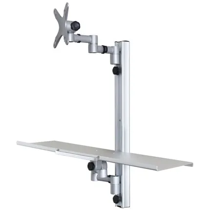 computer sit-stand work station desk mount laptop table stand monitor bracket shelf with keyboard plate
