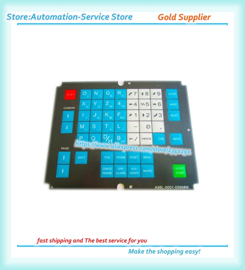 Для Fanuc машина панель оператора A98L 0001 0568 # M CNC HMI мембранные кнопки для