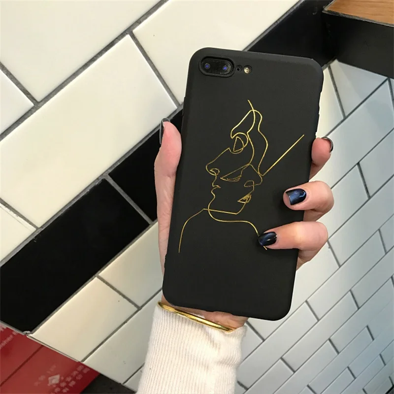 

Simple Style Phone Cases for iPhone X XR XS Max Top Sales Literary Lines Soft Phone Back Cover for iPhone 6 6s 7 8 Plus