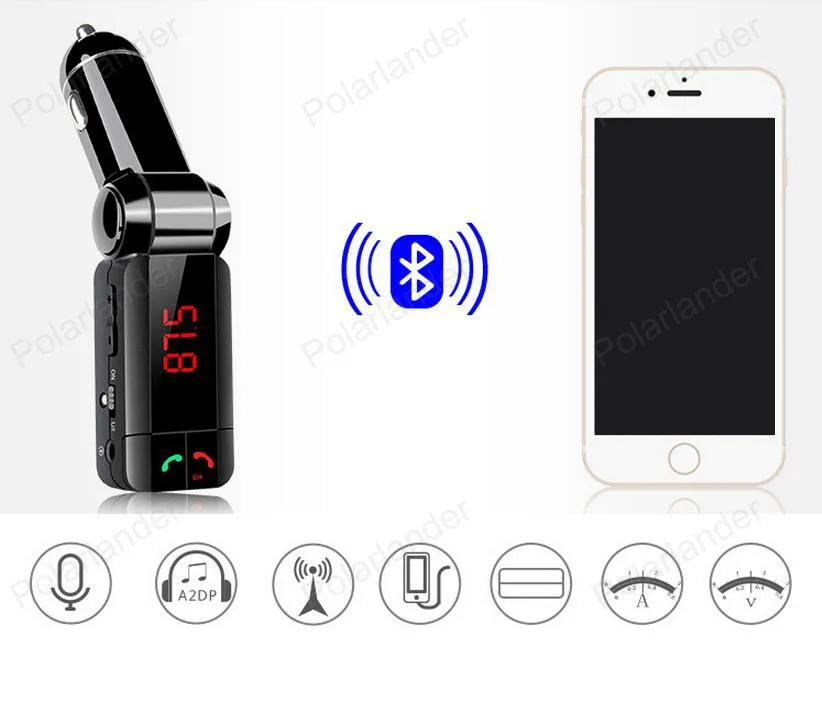 Bluetooth Handsfree CarKit Bluetooth fm-передатчик MP3-плеер автомобильный комплект зарядное устройство для смартфона