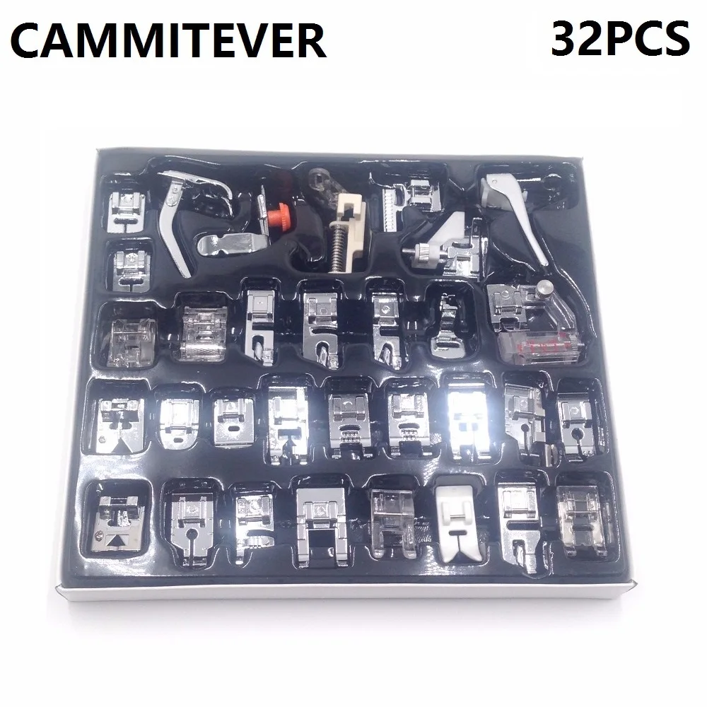 

CAMMITEVER 32pcs Sew Presser Foot Set 32 PCS Professional Domestic Sewing Foot Presser foot Presser Feet Set Simplicity