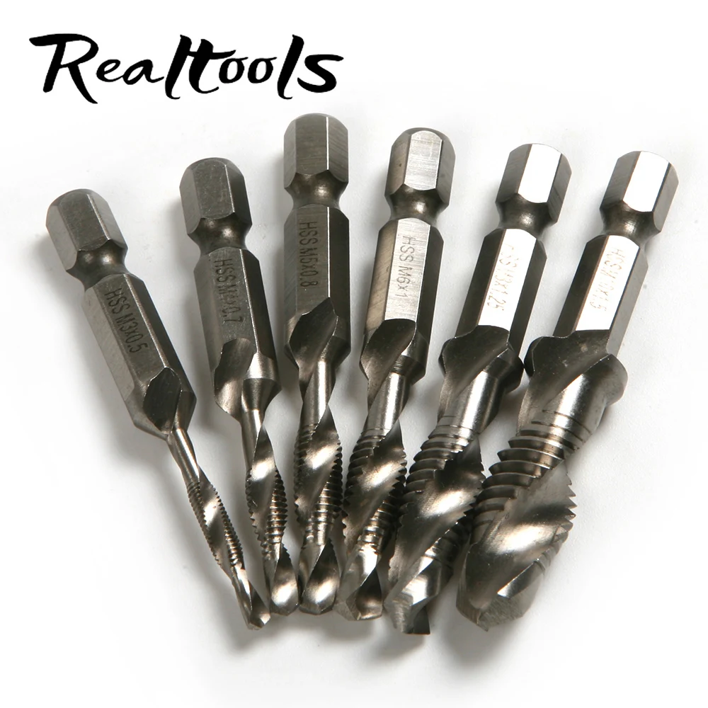 1PCS 1/4'' Hex Shank Screw Thread Metric Plug Tap Drill Bit HSS