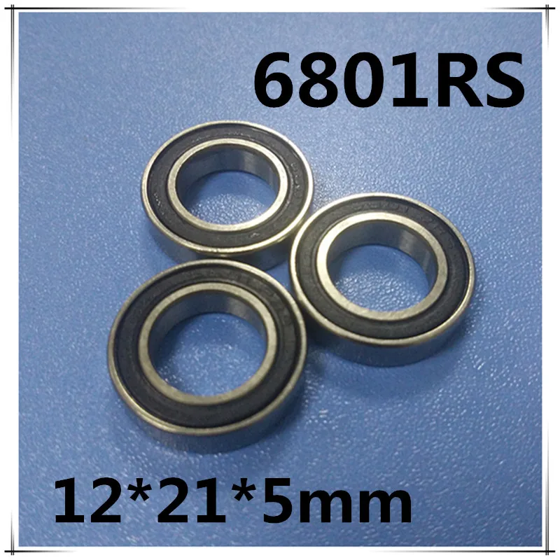 100pcs 6801 2RS 6801RS rubber sealed thin wall deep groove ball