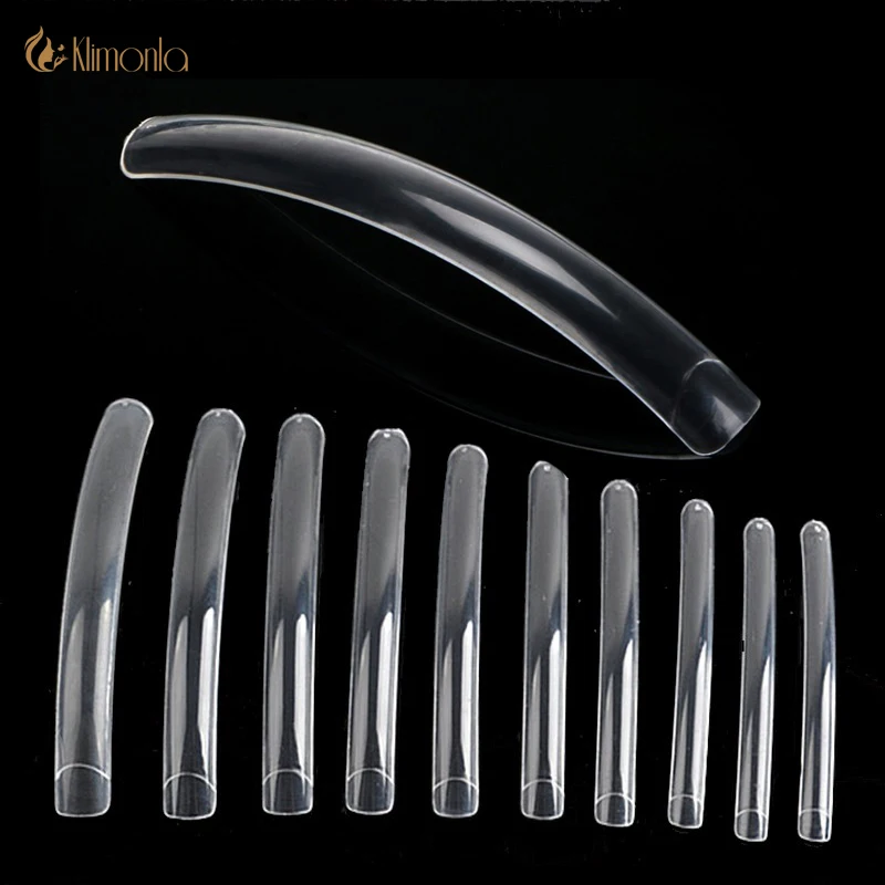 

500Pcs French Long Nail Art Tips Acrylic False Nails Tip Transparent Professional Art Nail Tips DIY Manicure Salon Beauty Tools