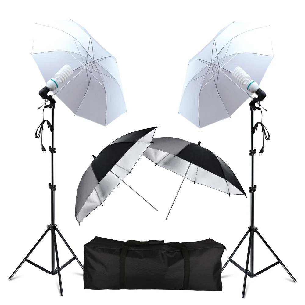 

4pcs Reflective Softlight Umbrella Photo Studio+2PCS 2M Light stand+2pcs single lamp holder Photography Softbox Light Kit