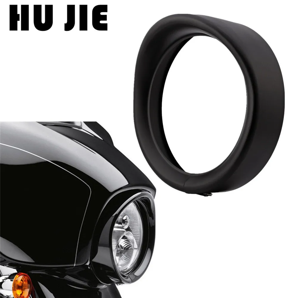 7 дюймов в байкерском стиле черного цвета фара отделка кольцо для Harley Touring Road King