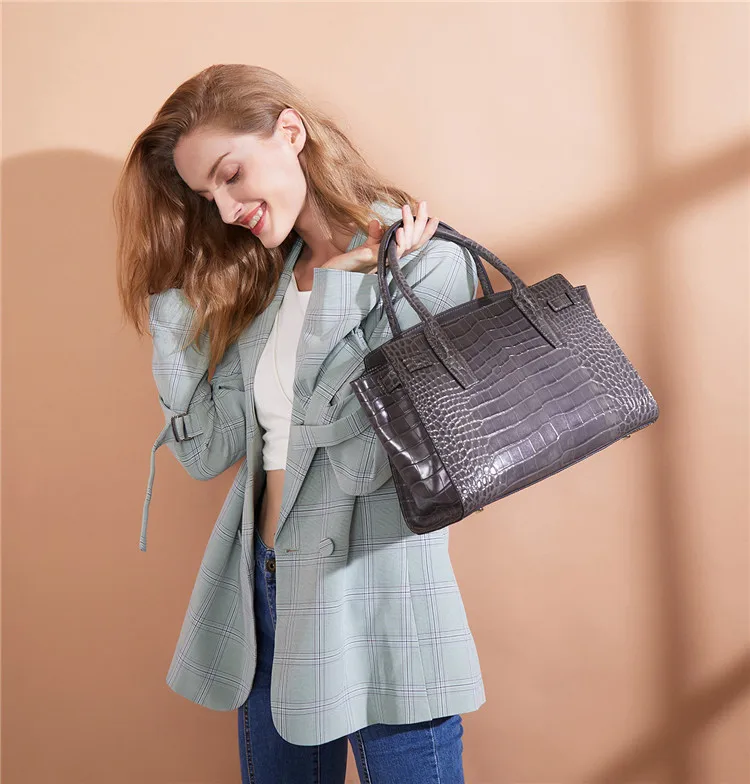 Qiwang cinza marca de luxo elegante alça