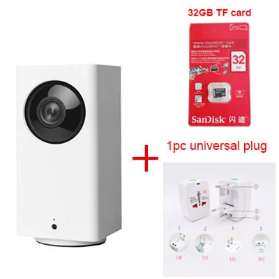 Universal Plug 32GB Xiao mi jia IP камера Dafang умный монитор 110 градусов 1080p HD интеллектуальная безопасность Wi-Fi ночное видение для mi Home App - Цветной: Universal Plug 32GB