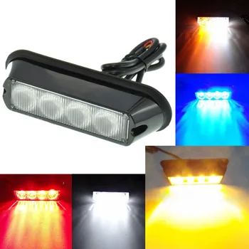

2x 4 LED Amber warning fog light 12v 24v Car truck Motorcycle Led strobe flash light bar Offroad driving DRL Stop Brake flashing