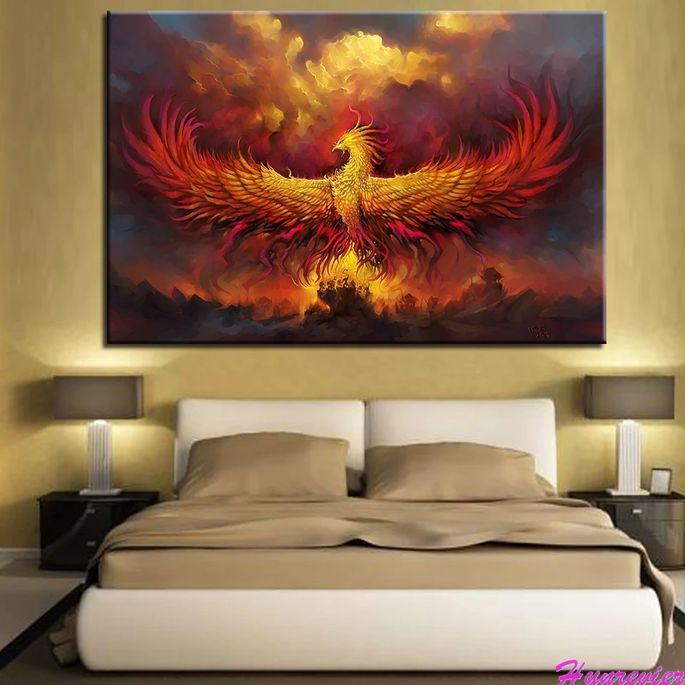 Алмазная картина HD Fire Phoenix животное вышивка крестом шаблоны мозаика | Дом и сад