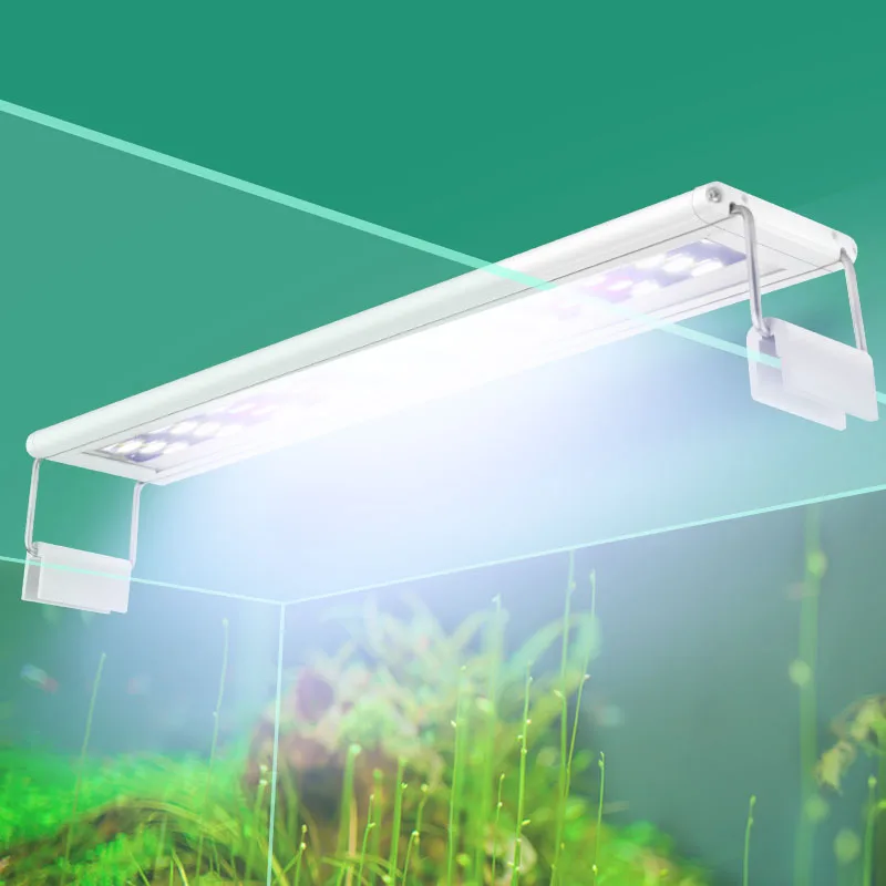 

Aquarium LED Lighting 15-57cm 220-240V Fish Tank Light Lamp With Extendable Brackets White and Blue LEDs Fit for Aquarium