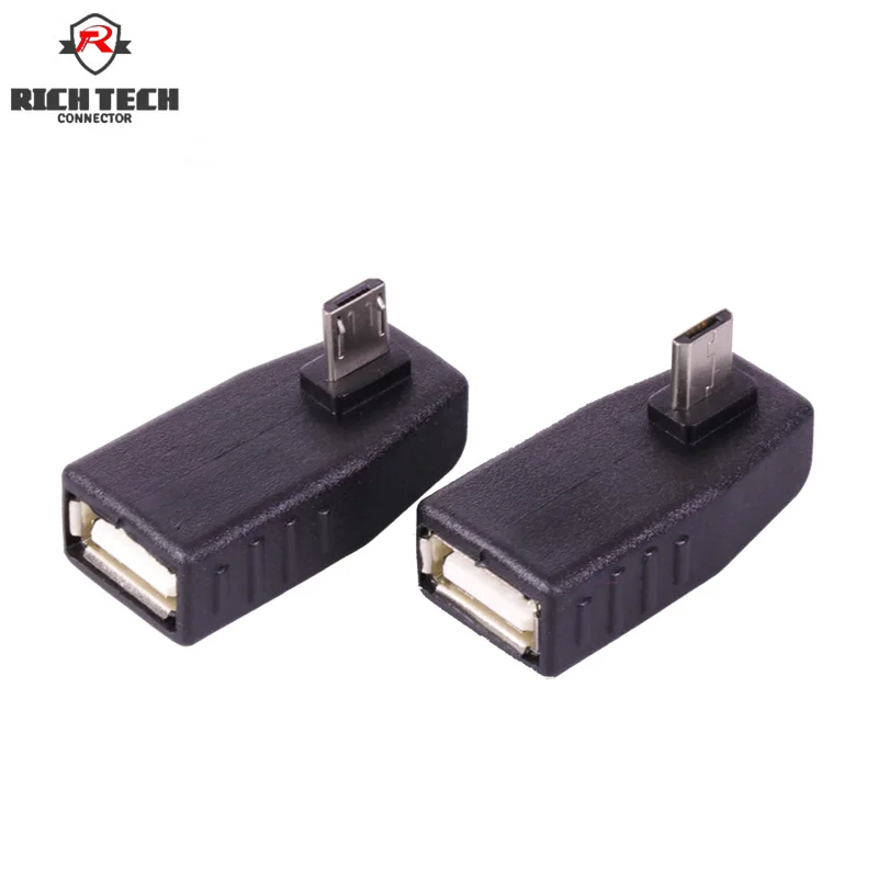 USB разъем Micro штекер к гнездовой адаптер 90 градусов угловой удлинитель