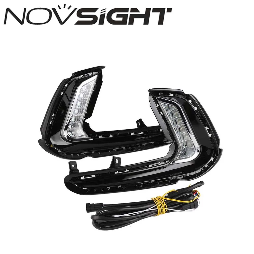 

NOVSIGHT 2X LED DRL Car Daytime Running Light White Yellow Turn Signal For Hyundai Elantra 2016-2017 D20