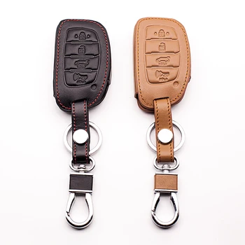 

100% leather car key case for Hyundai IX35 IX25 I10 I20 Sotaque Elantra IX35 IX45 leather car remote key case protect shell