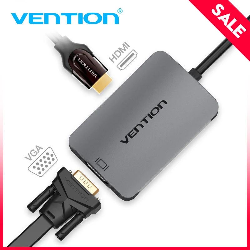 

Vention USB C to HDMI 4K 30HZ VGA 1080P 60HZ Male Type-c to HDMI VGA Converter for MacBook Pro Chromebook Pixel