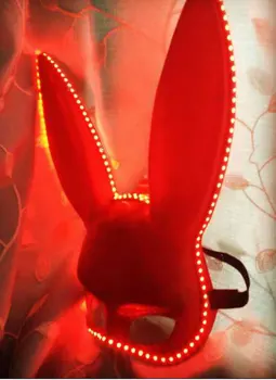 

Night Club Sexy Bunny Neon Masks LED Flashing Half Face Masquerade Party Decoration Show Props Halloween Toys Glow in the Dark