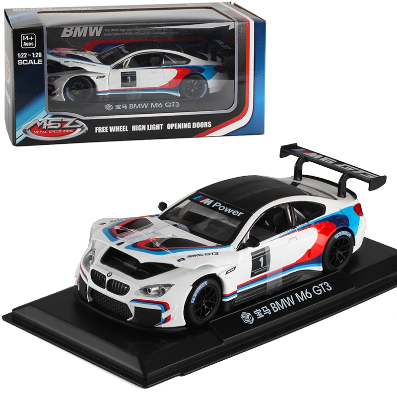 1:24 BM M6GT3 мастер супер гоночный симулятор открытая дверь сплав модель автомобиля игрушка украшение