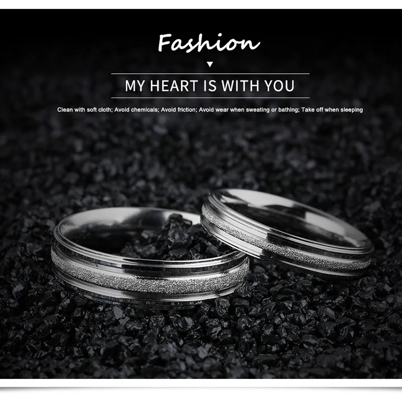 AZIZ BEKKAOUI Couple Rings Stainless Steel Wedding Rings Engrave Name Rings For Lover Engagement Promise Jewelry Dropshipping