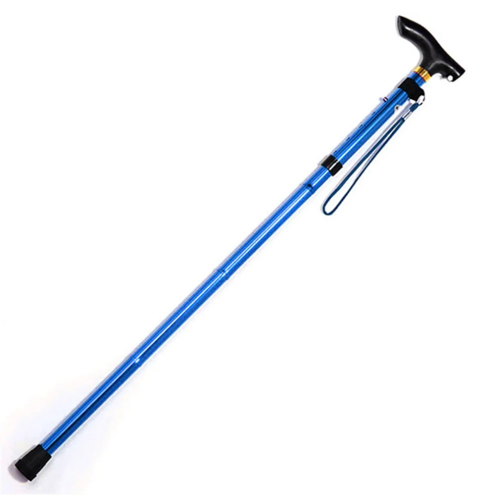 Bastón senderismo Trekking rastro ultraligero 4-sección ajustable bastones de aleación de aluminio plegable bastón de Palos Bastón senderismo Trekking rastro ultraligero 4-sección ajustable bastones de aleación de aluminio plegable bastón de Palos