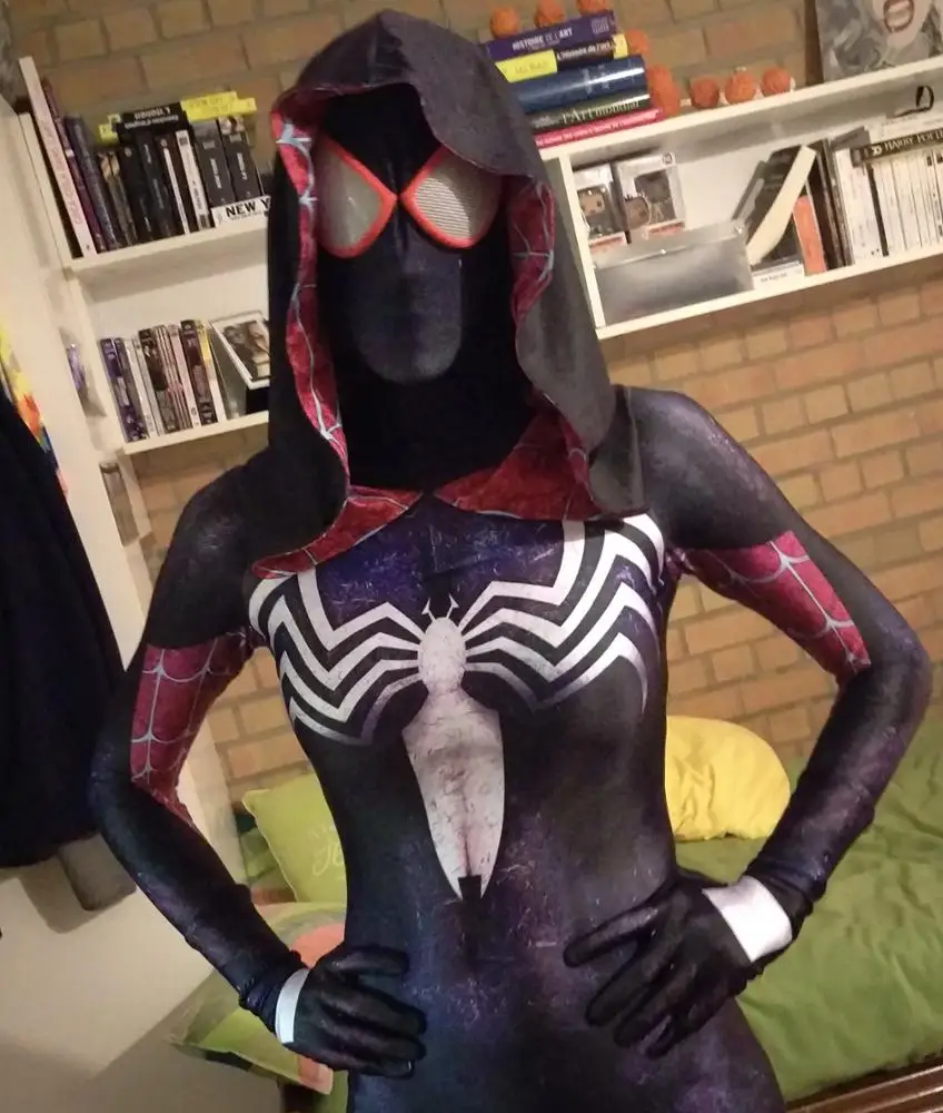Gwenom Cosplay Costume Woman Venom Symbiote Spider Gwen Stacy Spiderman Superhero Costume 3D Printed Fullbody (13)