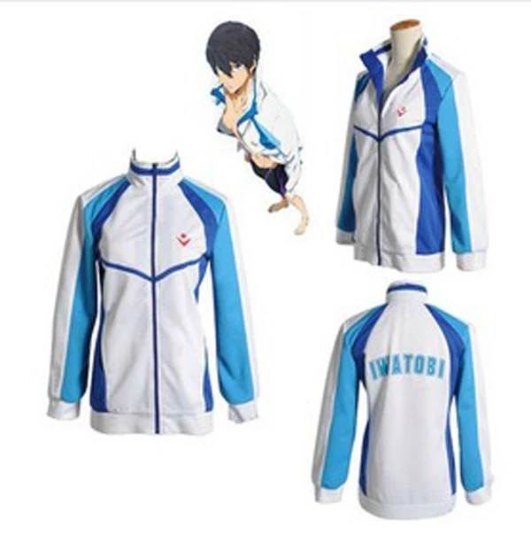 

Anime Free! Iwatobi Swim Club Haruka Nanase Cosplay Costume Jacket Unisex Hoodie High School Sprot Wear Coat Tops