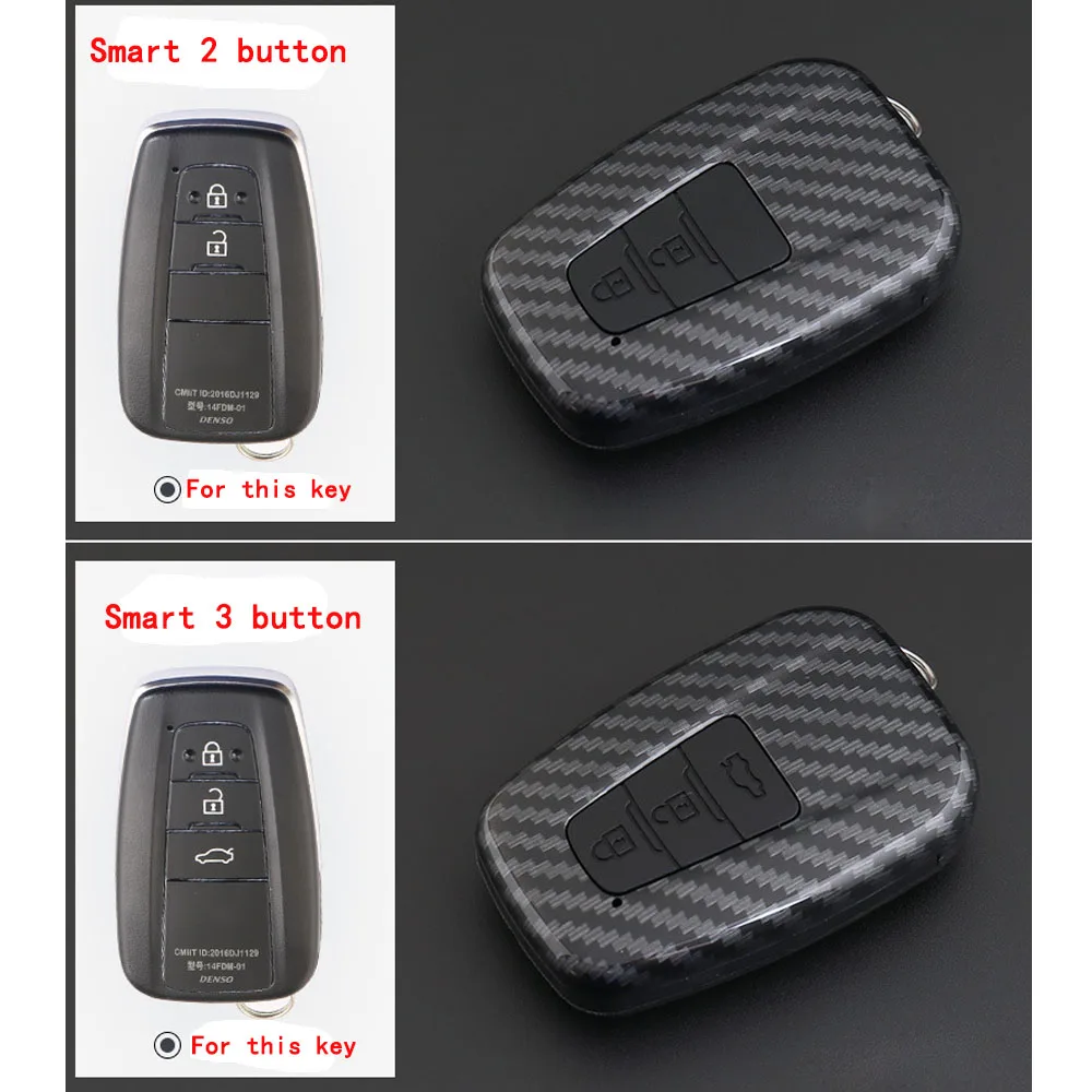 Автомобильный чехол-ключница из углеродного волокна для Toyota Camry CHR C-HR RAV4 Prado Corolla Prius Avalon Key