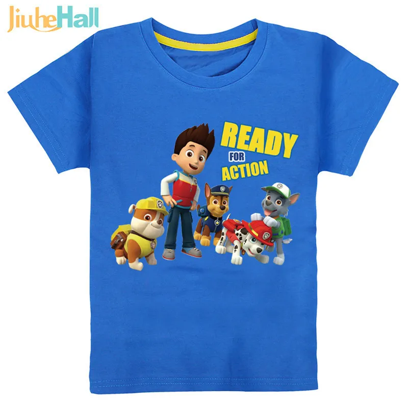 7 Types Hot Sale Kids Cartoon Paw Dog T-Shirts 100% Cotton Boy Girls Tee Tops Fashion Print Clothing For Kids 2-6 y CMB131