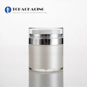 

100PCS/LOT-50G Cosmetic Jar,Empty Acrylic Cream Cans,Vacuum Bottle,Press Style Cream Jar,Sample Vials,Airless Cosmetic Container