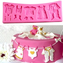 Горячая Распродажа, детская одежда, душ, 3D Силиконовая форма, кекс, шоколадная форма, инструменты для украшения торта, инструменты для изготовления сахара