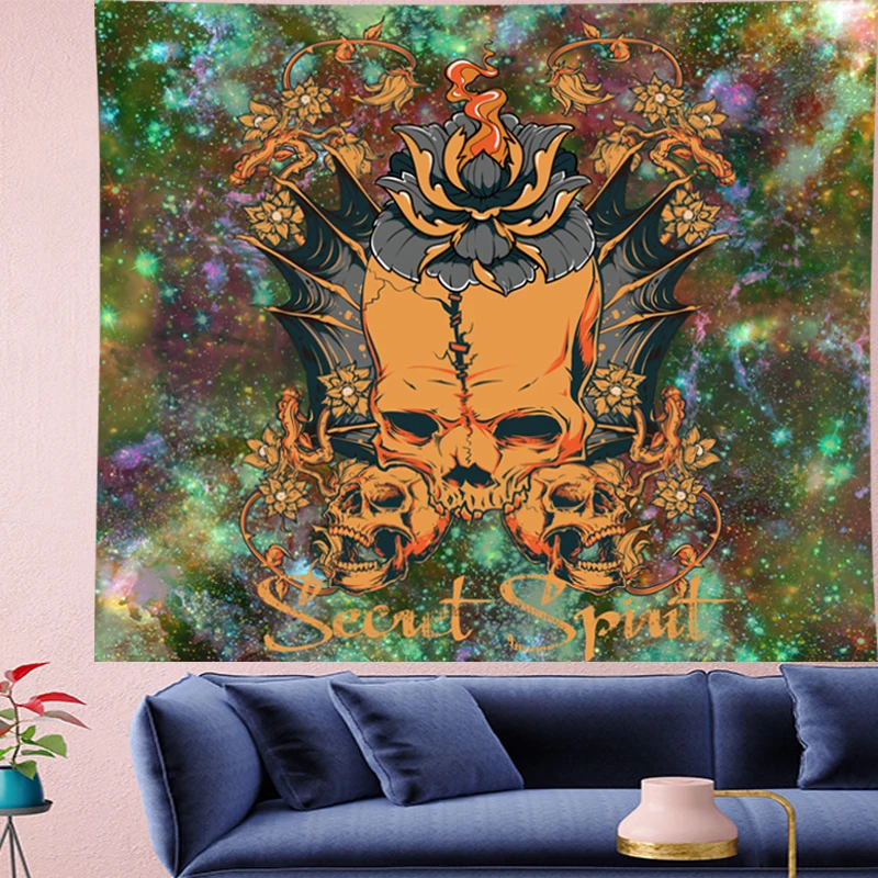 Psychedelic Punk style skull Hip hop Painting Pattern wall hanging Home Decor hippie Wall Hanging Tapestries Psychedelic Punk style skull Hip hop Painting Pattern wall hanging Home Decor hippie Wall Hanging Tapestries