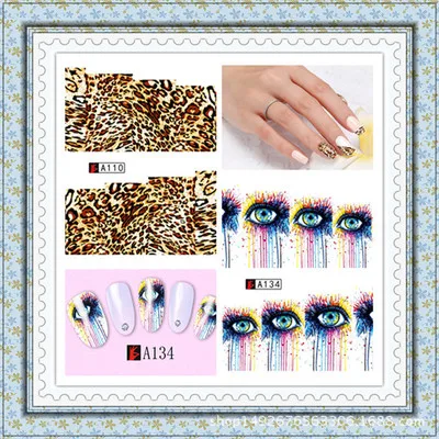 

5sheet Feather color Leopard Print Nail Water Sticker Designs Nail Art Stickers Decals Makeup DIY Water Tattoos Manicure A97-120