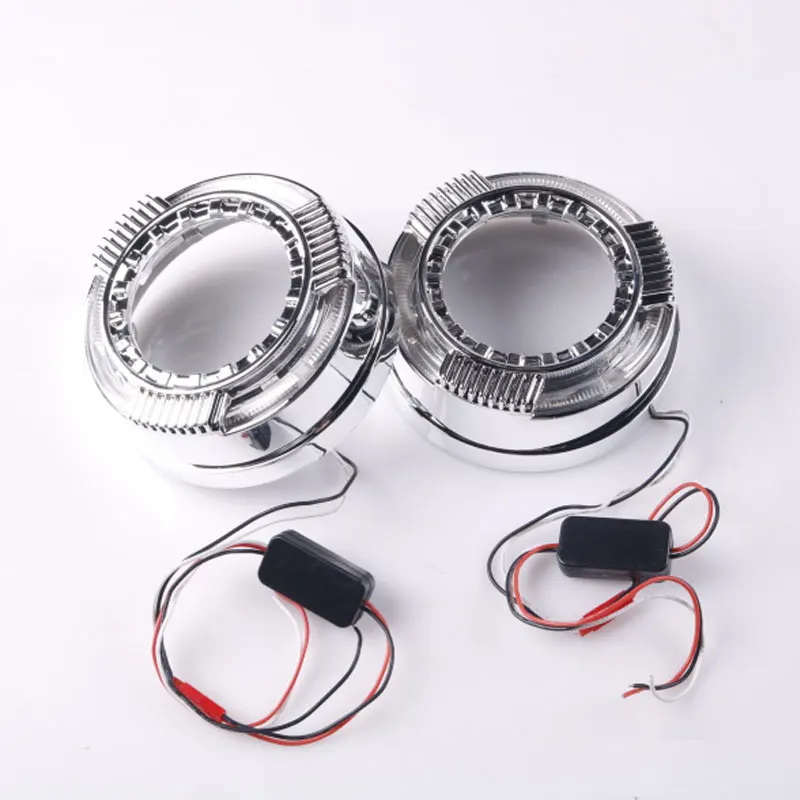 

Hot Sale LED Daytime Running Light Angel Eye with Shrouds Masks Cover DRL For 3 Inche Q5 Lens Hella5 Bi Projector Lens