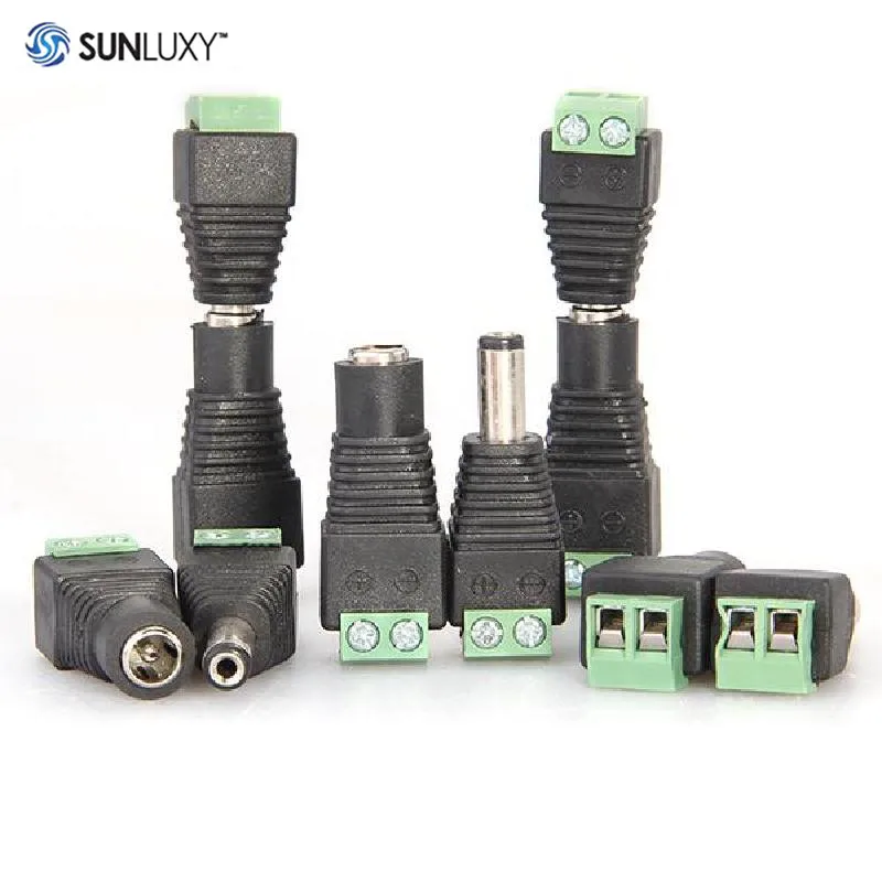 

SUNLUXY 10 Pairs Male and Female CCTV Camera DC Plug Power Adapter Connector Jack Plug Adapter Connector for CCTV Camera Video